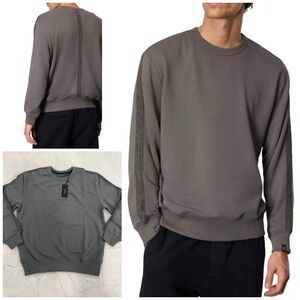(RG-21) Rag & Bone Raw Edge Crew In Smoke Grey